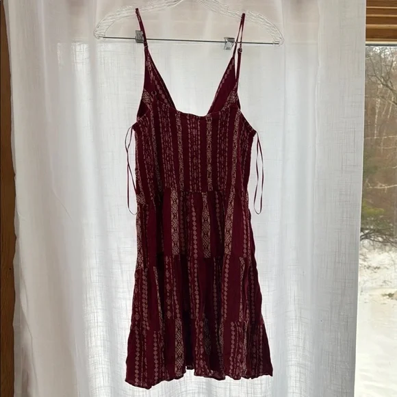 Red Tiered Midi Sundress - Picture 3 of 8